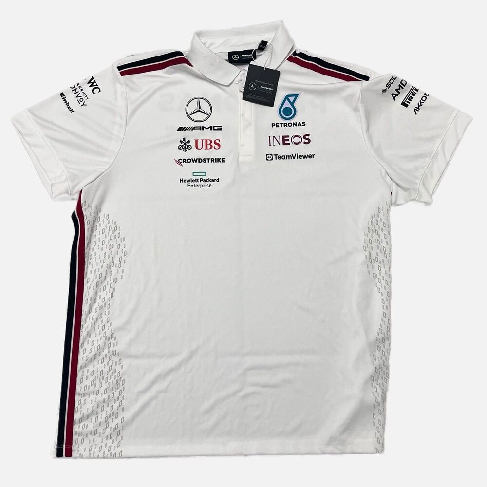 Mercedes AMG Petronas Formula 1 Team Polo White Size XXL NWT
